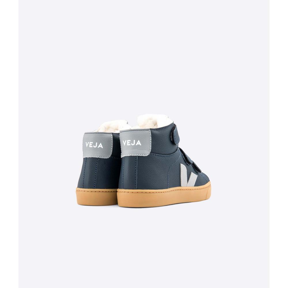 Veja ESPLAR MID FURED LEATHER Schoenen Kinderen Donkerblauw | BE 755SGL